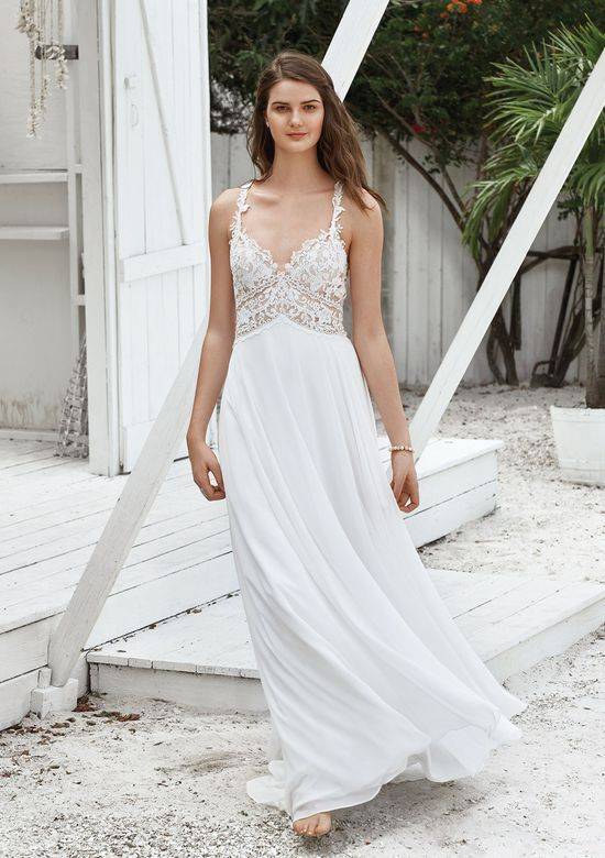 Robe de mariée en dentelle et mousseline Lillian West 66035 de Justin Alexander